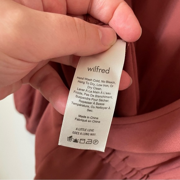 Aritzia Wilfred Long Sleeve Fleurette Jumpsuit Dusty Rose Color Size Small - Picture 12 of 13